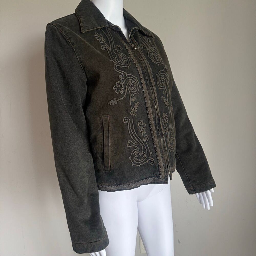 VTG Jean Paul Gaultier SS1990 Embroidered Denim Jacket With Scroll Embroidery - Picture 4 of 12